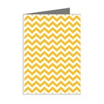 Sunny Yellow And White Zigzag Pattern Mini Greeting Card (8 Pack) Right