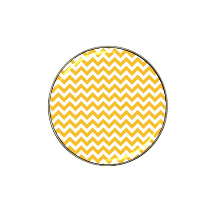 Sunny Yellow And White Zigzag Pattern Golf Ball Marker 4 Pack (for Hat Clip)