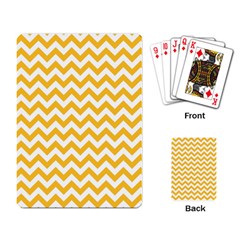 Sunny Yellow And White Zigzag Pattern Playing Cards Single Design