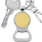 Sunny Yellow And White Zigzag Pattern Bottle Opener Key Chain Front