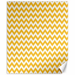 Sunny Yellow And White Zigzag Pattern Canvas 8  X 10  (unframed) by Zandiepants