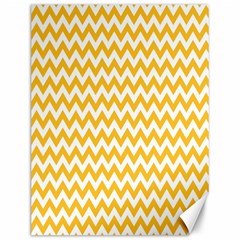 Sunny Yellow And White Zigzag Pattern Canvas 12  X 16  (unframed) by Zandiepants