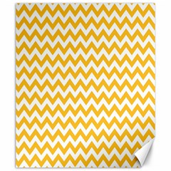 Sunny Yellow And White Zigzag Pattern Canvas 20  X 24  (unframed) by Zandiepants