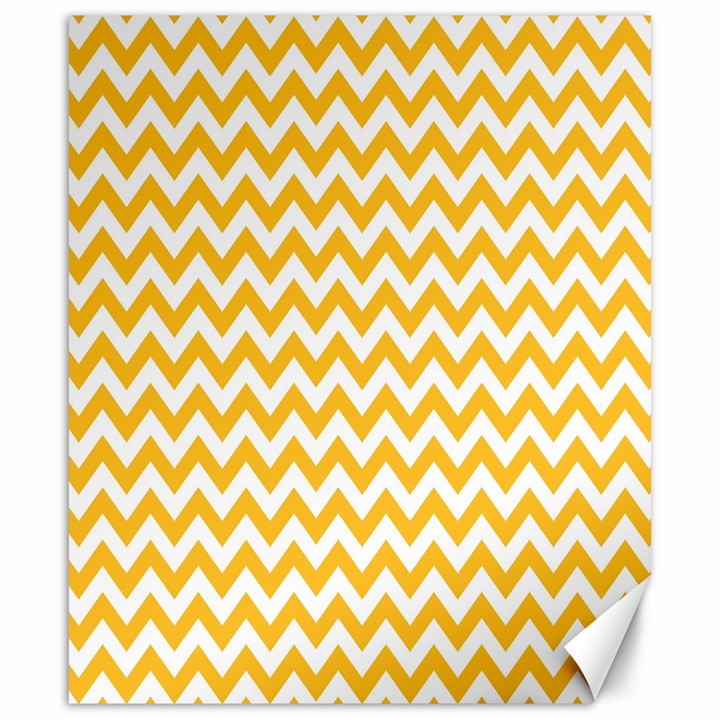 Sunny Yellow And White Zigzag Pattern Canvas 20  x 24  (Unframed)