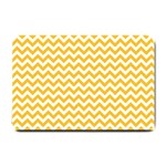 Sunny Yellow And White Zigzag Pattern Small Door Mat 24 x16  Door Mat