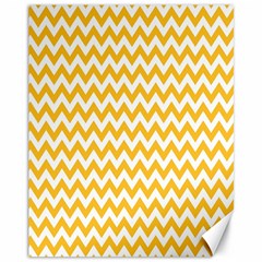 Sunny Yellow And White Zigzag Pattern Canvas 11  X 14  (unframed) by Zandiepants