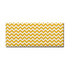 Sunny Yellow And White Zigzag Pattern Hand Towel by Zandiepants