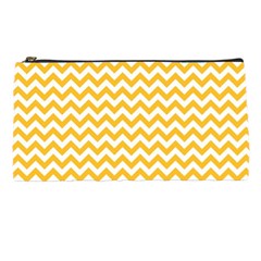 Sunny Yellow And White Zigzag Pattern Pencil Case by Zandiepants