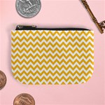 Sunny Yellow And White Zigzag Pattern Coin Change Purse Front