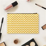 Sunny Yellow And White Zigzag Pattern Cosmetic Bag (Medium) Back