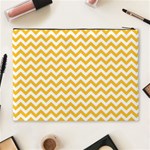 Sunny Yellow And White Zigzag Pattern Cosmetic Bag (XL) Back