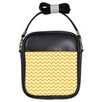 Sunny Yellow And White Zigzag Pattern Girl s Sling Bag Front