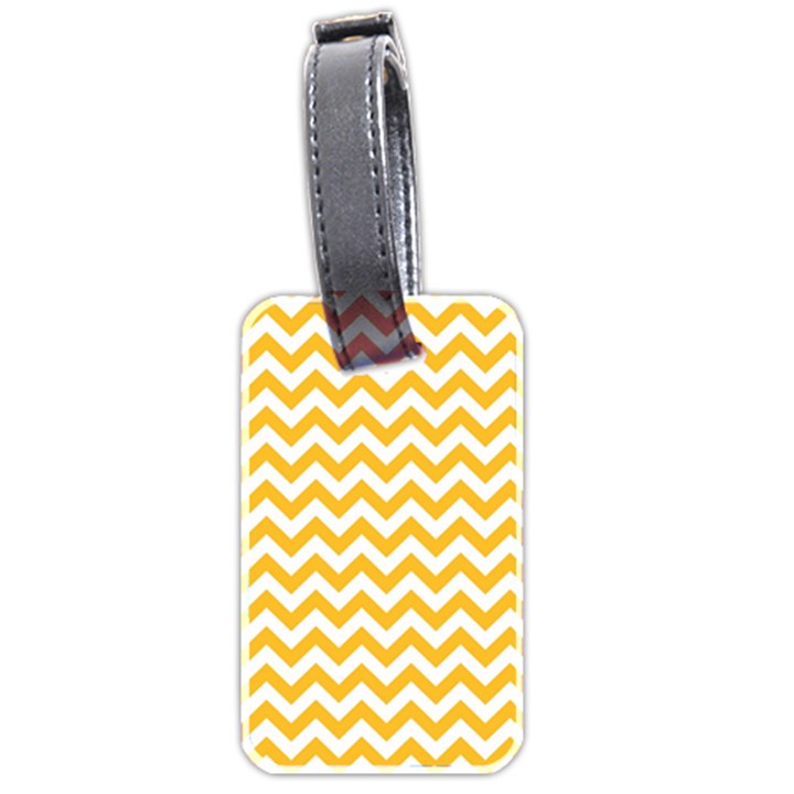 Sunny Yellow And White Zigzag Pattern Luggage Tag (Two Sides)