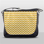 Sunny Yellow And White Zigzag Pattern Messenger Bag Front