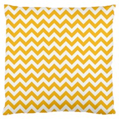 Sunny Yellow And White Zigzag Pattern Large Cushion Case (two Sided)  by Zandiepants