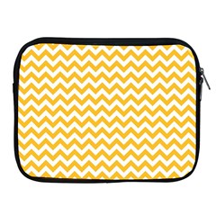 Sunny Yellow And White Zigzag Pattern Apple Ipad Zippered Sleeve by Zandiepants