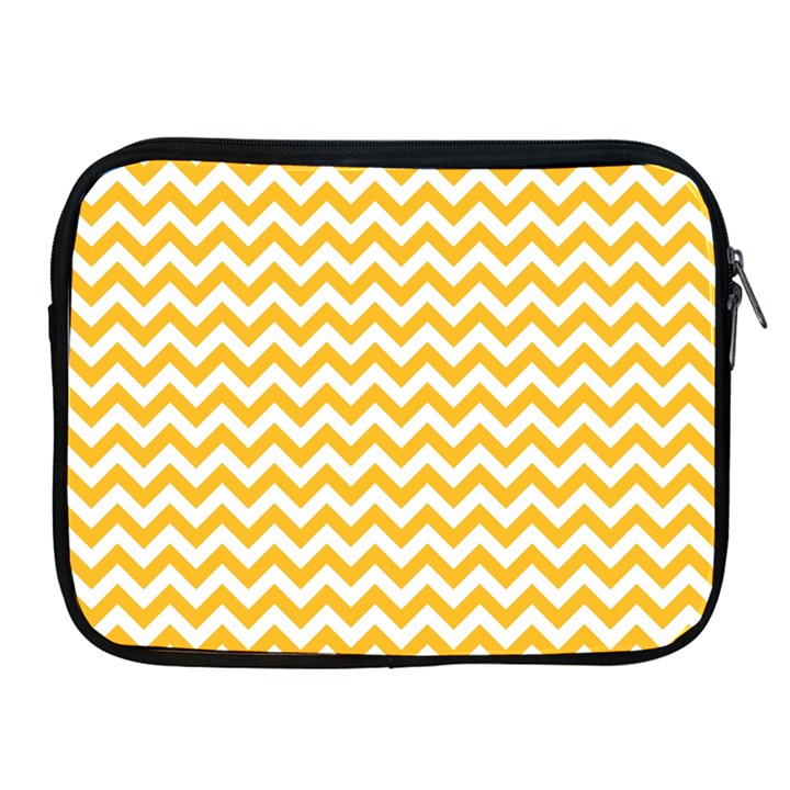 Sunny Yellow And White Zigzag Pattern Apple iPad Zippered Sleeve