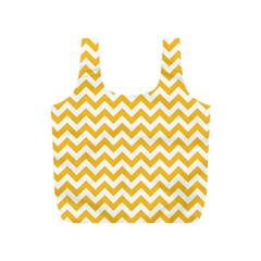 Sunny Yellow And White Zigzag Pattern Reusable Bag (s) by Zandiepants