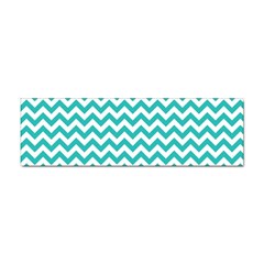 Turquoise And White Zigzag Pattern Bumper Sticker