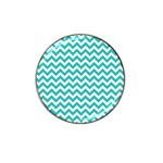 Turquoise And White Zigzag Pattern Golf Ball Marker 10 Pack (for Hat Clip) Front