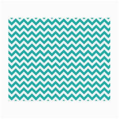 Turquoise And White Zigzag Pattern Glasses Cloth (small) by Zandiepants