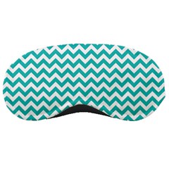 Turquoise And White Zigzag Pattern Sleeping Mask by Zandiepants