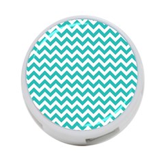 Turquoise And White Zigzag Pattern 4-port Usb Hub (two Sides)