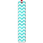 Turquoise And White Zigzag Pattern Large Bookmark Front