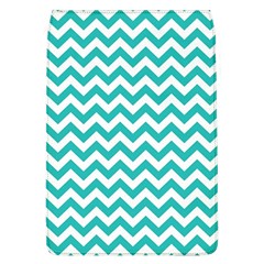 Turquoise And White Zigzag Pattern Removable Flap Cover (large) by Zandiepants