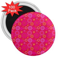 Psychedelic Kaleidoscope 3  Button Magnet (100 Pack)