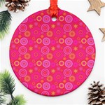 Psychedelic Kaleidoscope Round Ornament (Two Sides) Back