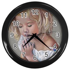 Prayinggirl Wall Clock (black)