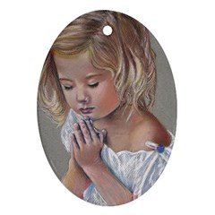 Prayinggirl Oval Ornament (two Sides)