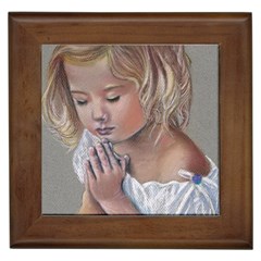 Prayinggirl Framed Ceramic Tile