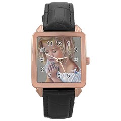 Prayinggirl Rose Gold Leather Watch 