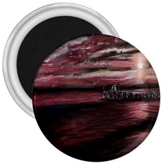 Pier At Midnight 3  Button Magnet by TonyaButcher