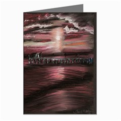 Pier At Midnight Greeting Card (8 Pack)