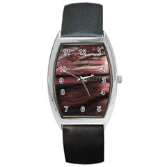 Pier At Midnight Tonneau Leather Watch