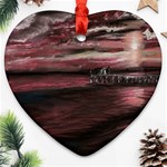 Pier At Midnight Heart Ornament (Two Sides) Front