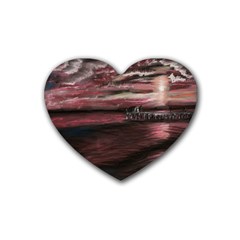 Pier At Midnight Drink Coasters 4 Pack (heart)  by TonyaButcher