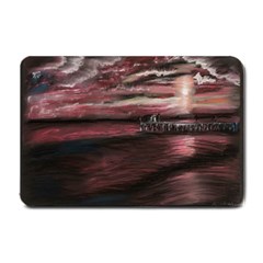 Pier At Midnight Small Door Mat by TonyaButcher