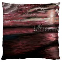 Pier At Midnight Large Cushion Case (two Sided) 