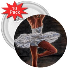 Ballet Ballet 3  Button (10 Pack)