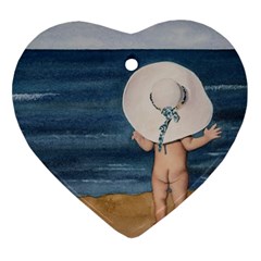 Mom s White Hat Heart Ornament (two Sides) by TonyaButcher