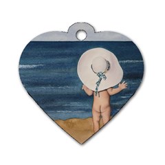 Mom s White Hat Dog Tag Heart (one Sided)  by TonyaButcher