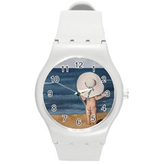 Mom s White Hat Plastic Sport Watch (medium) by TonyaButcher