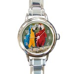 Feathered Friends Round Italian Charm Watch Front