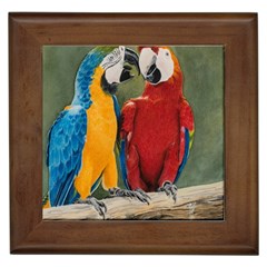 Feathered Friends Framed Ceramic Tile by TonyaButcher