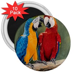 Feathered Friends 3  Button Magnet (10 Pack) by TonyaButcher