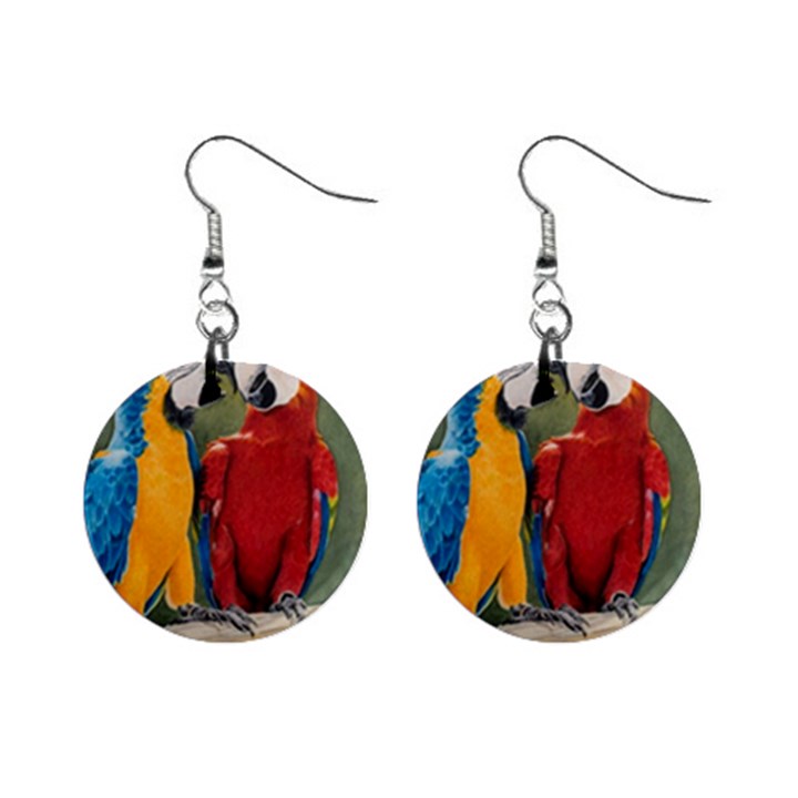 Feathered Friends Mini Button Earrings